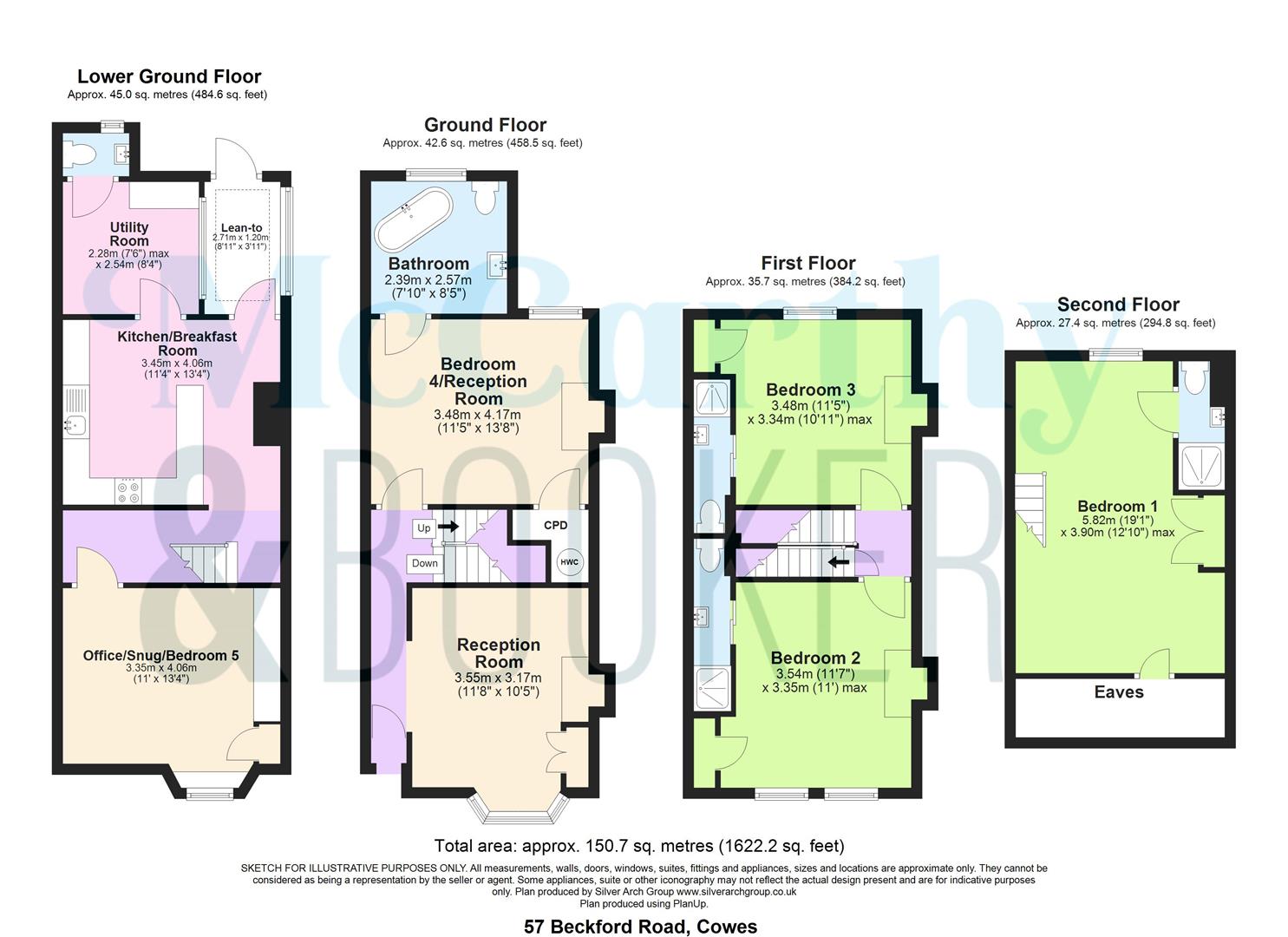 FOUR STOREY PERIOD HOME CLOSE TO TOWN - Beckford Road, Cowes floorplan